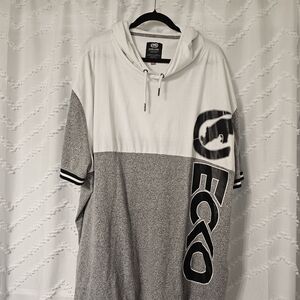 Ecko Unlimited White And Gray Short Sleeve Hoodie